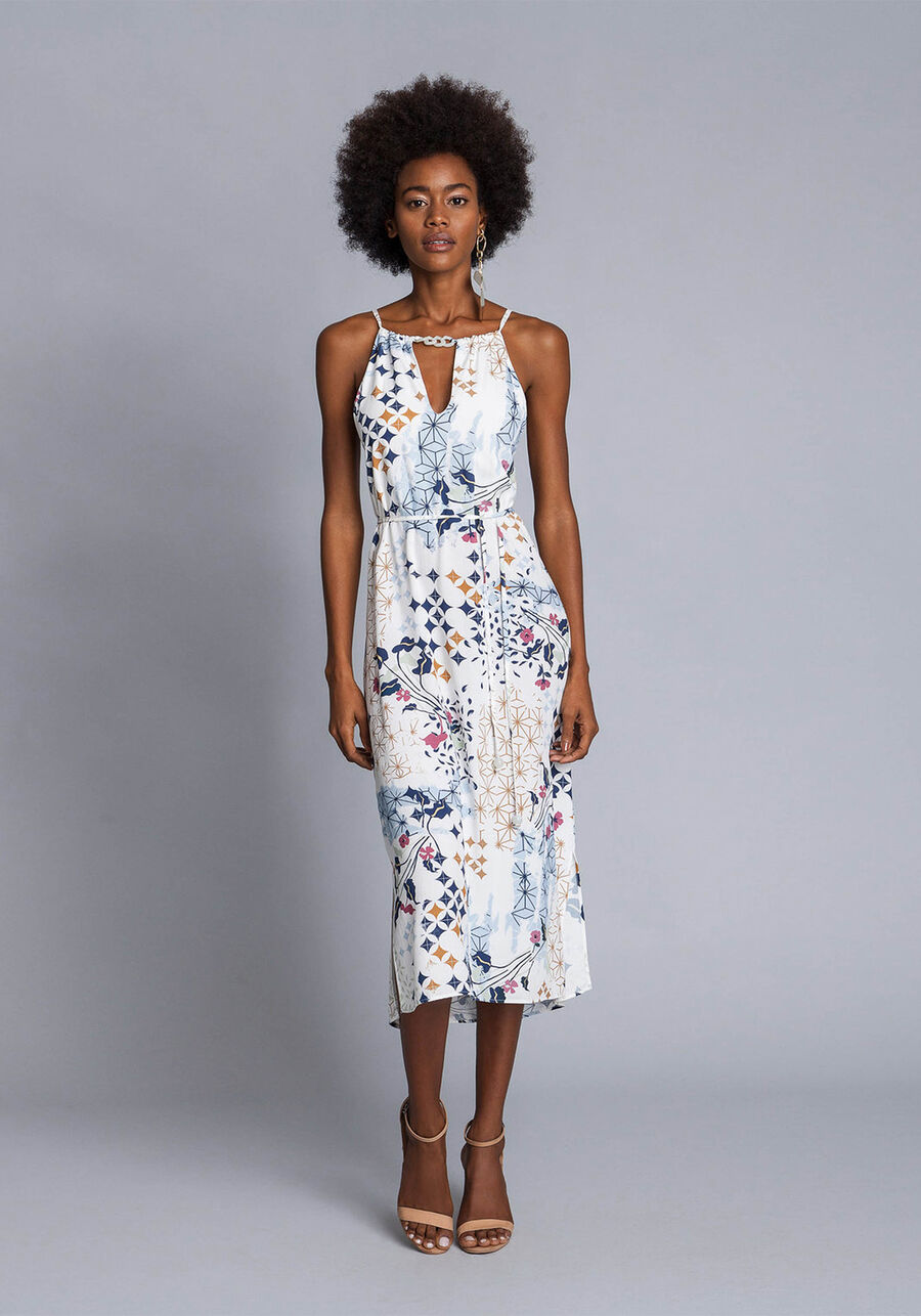 Vestido midi em tecido, . Vestido midi em tecido, , large.