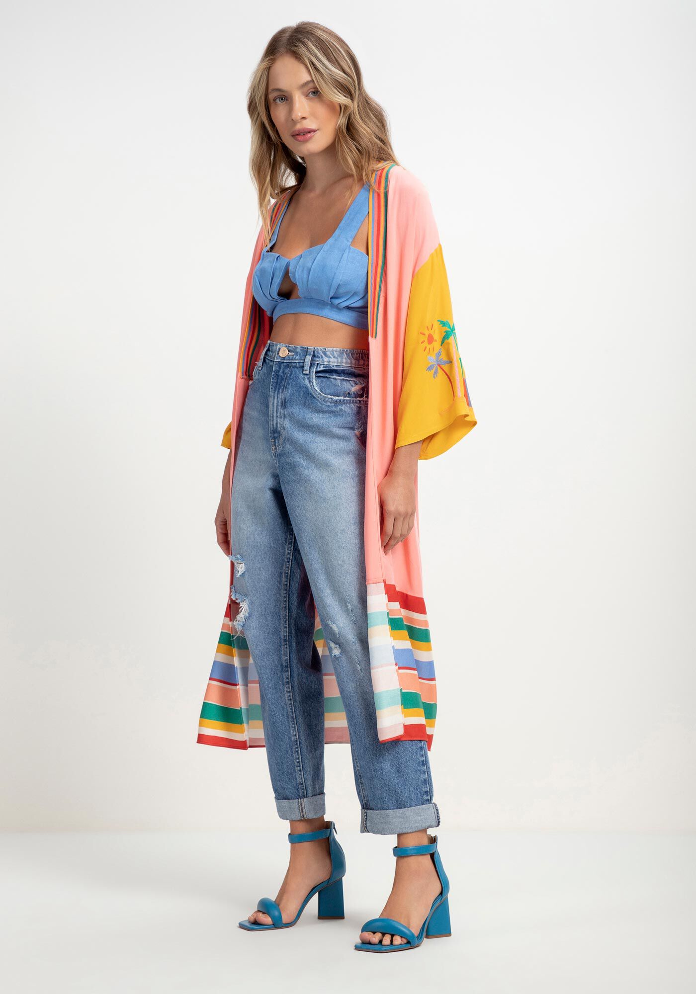 Kimono deals longo estampado