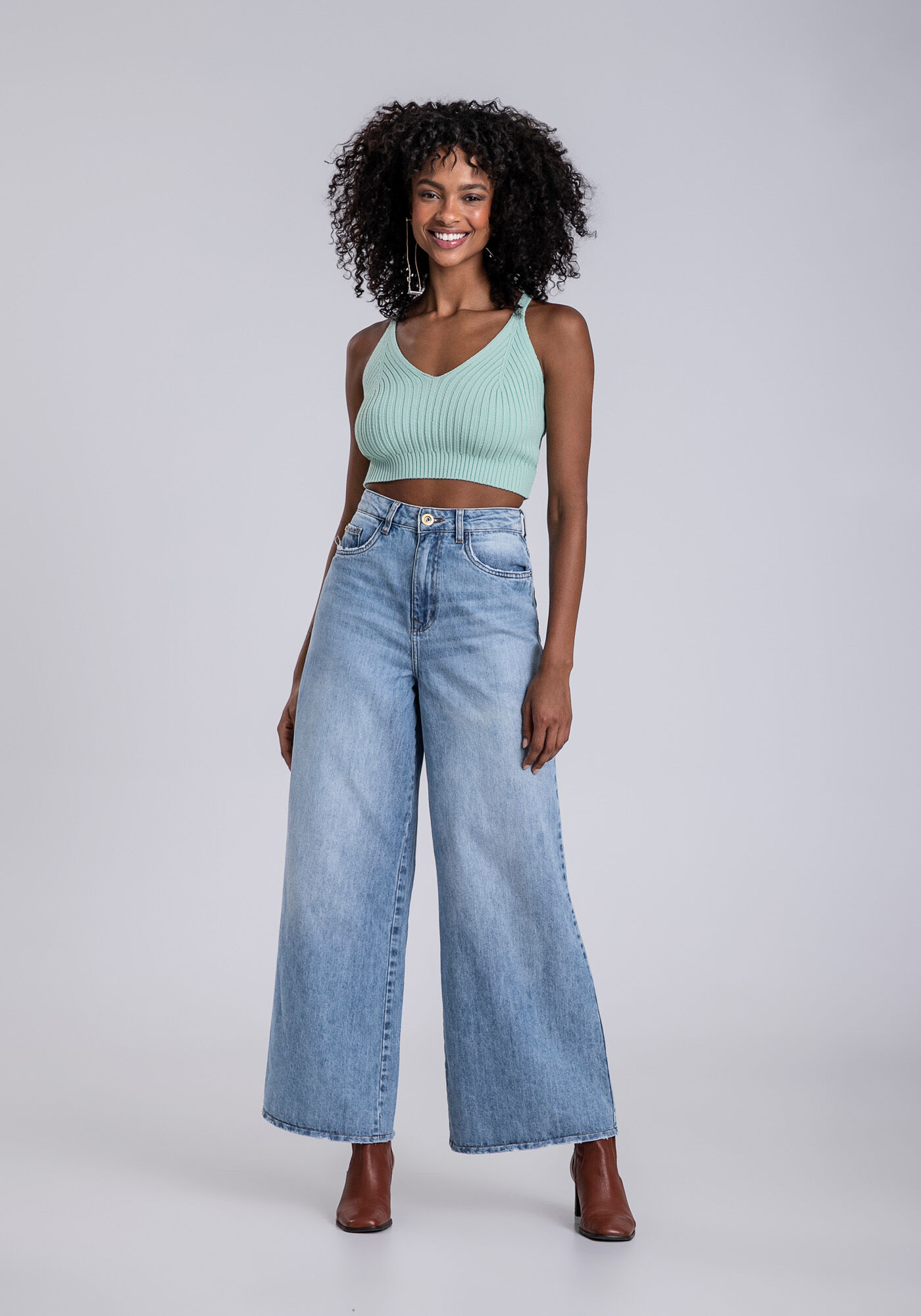 Blusa com Al&ccedil;as Cropped Tric&ocirc;, , large.