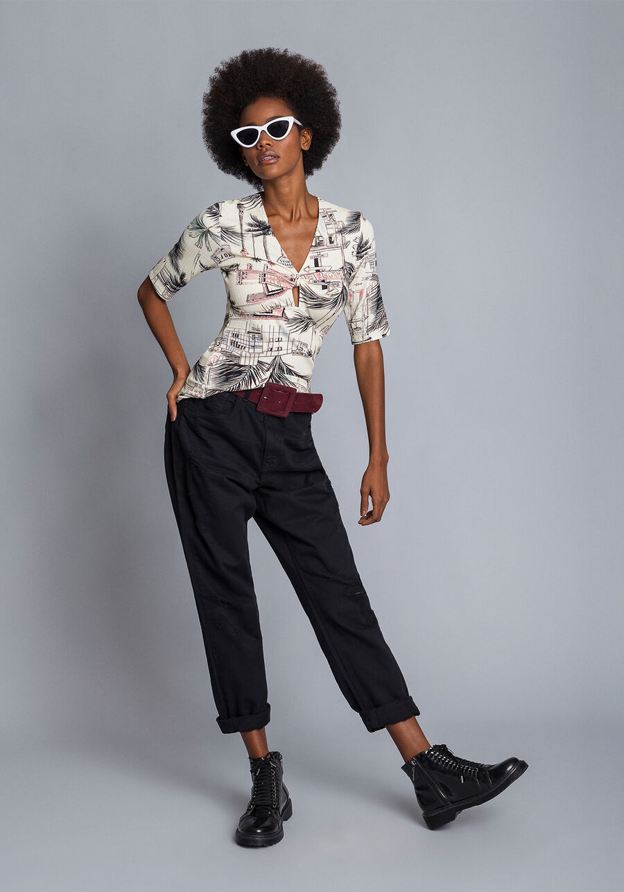 Blusa Manga 3/4 Estampada, . Blusa Manga 3/4 Estampada, , large.