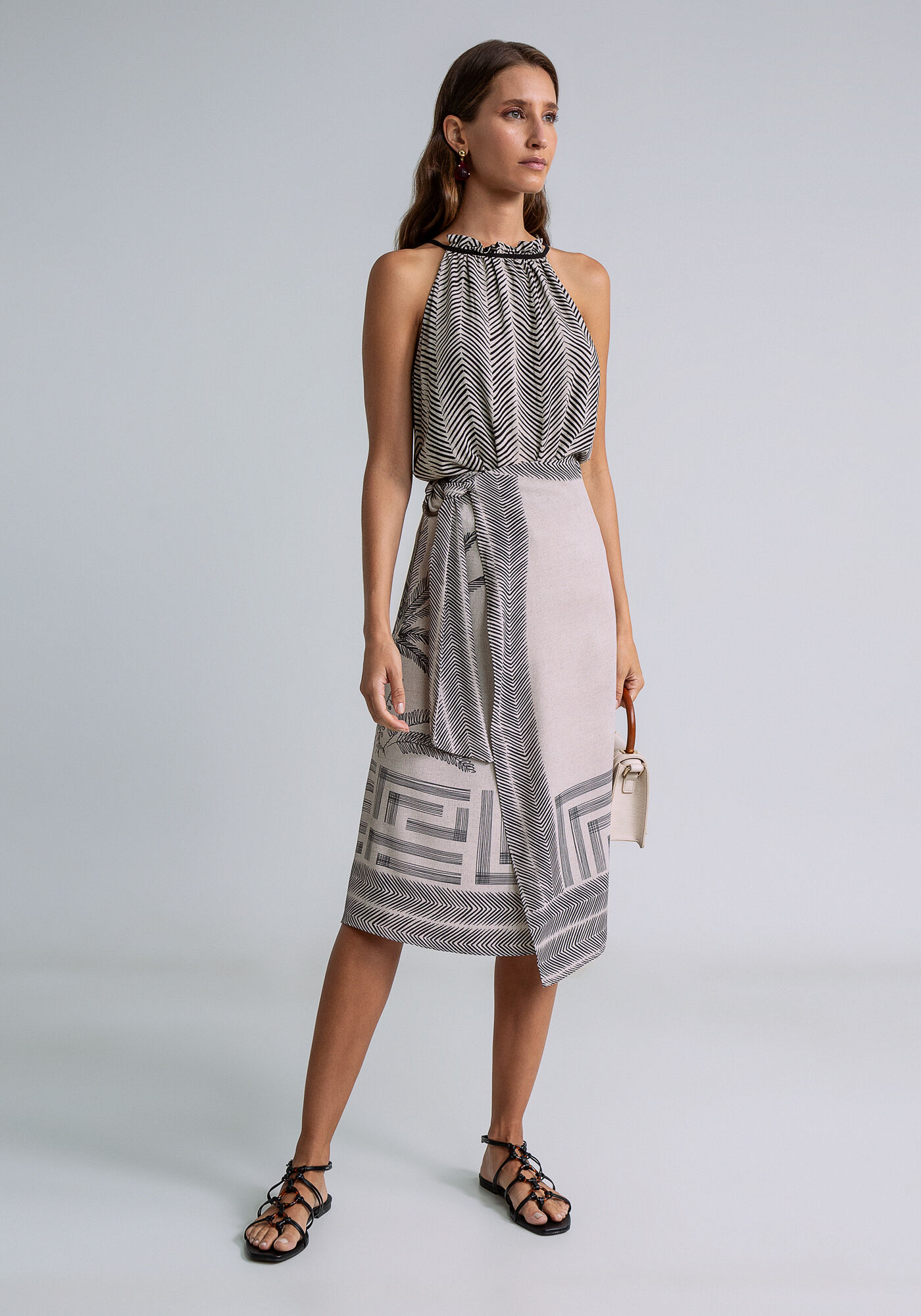 Saia Midi Transpassada Estampa, , large.