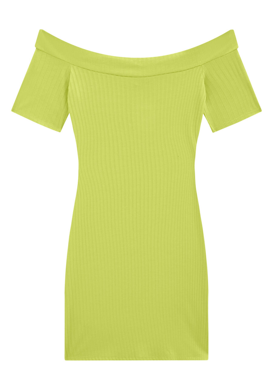 Vestido Curto Canelado Ombro a Ombro, . Vestido Curto Canelado Ombro a Ombro, , large.