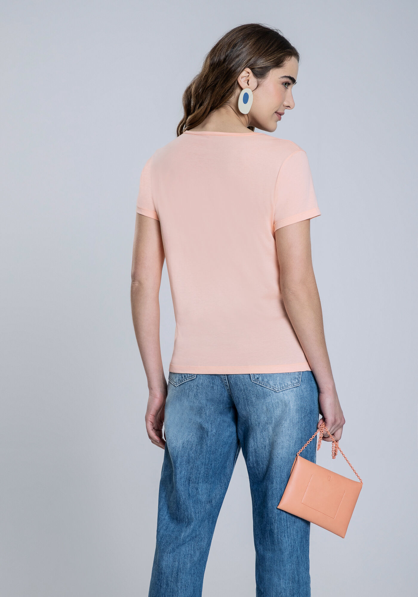 T-Shirt Meia Malha com Bordado, SALMAO SENSACAO, large.