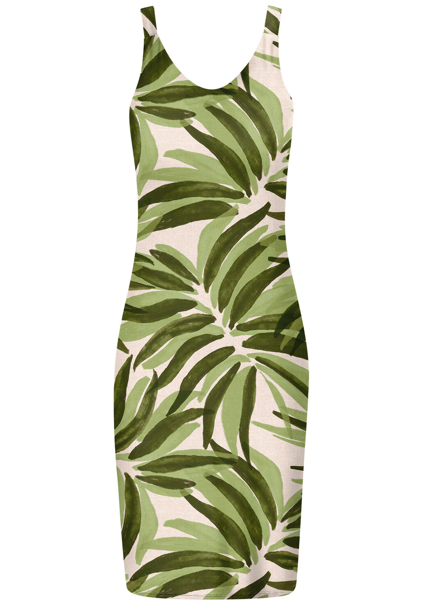 Vestido Midi em Malha Estampado com Decote V, , large.