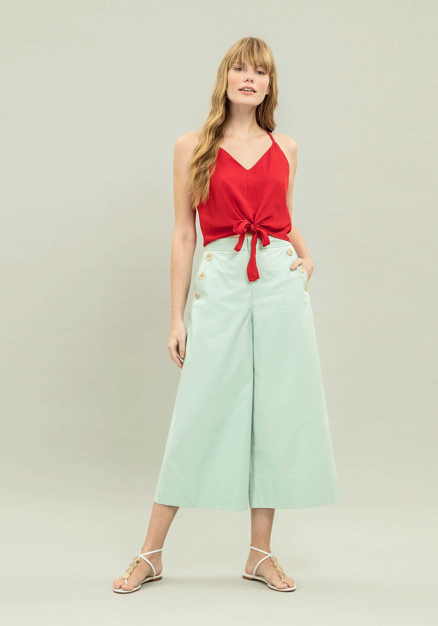 Blusa Cropped com La&ccedil;o Vermelho Chilli, , large.