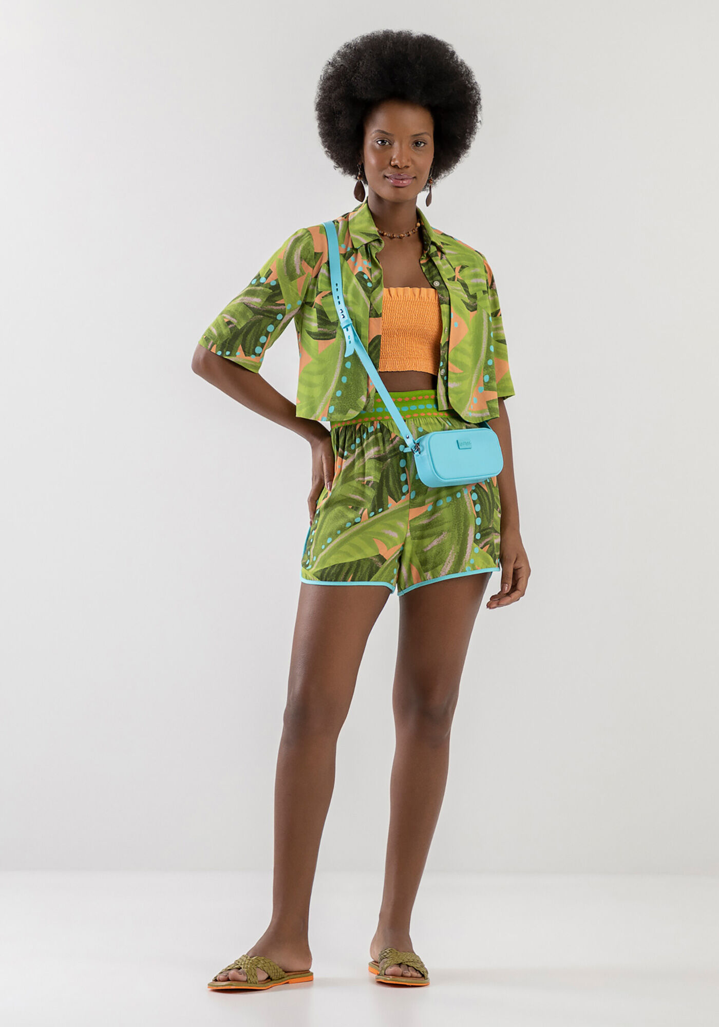 Shorts Estampado em Viscose com Filete, , large.