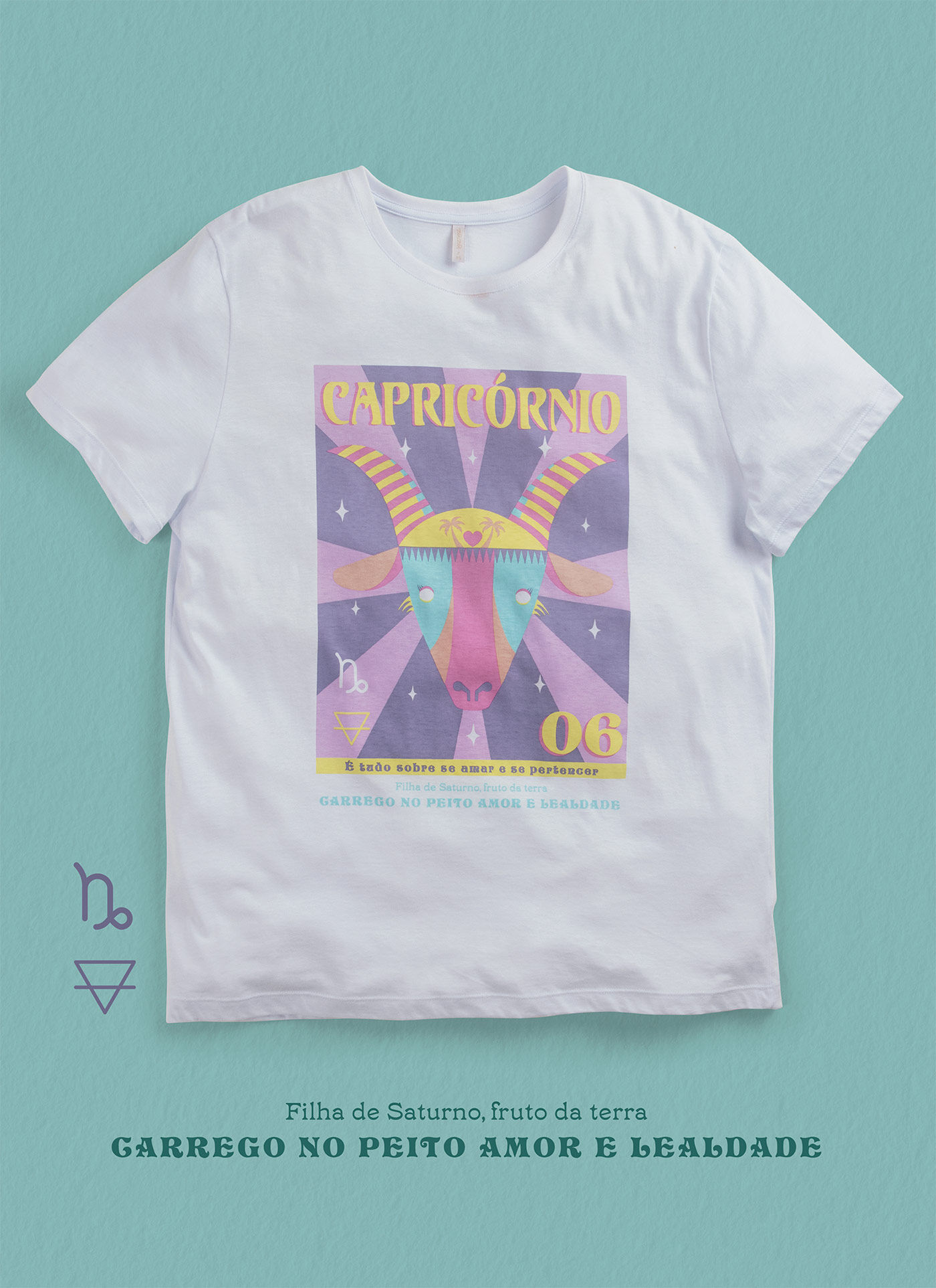 Blusa T-Shirt Signos em Malha, BRANCO CAPRICORNIO, large.