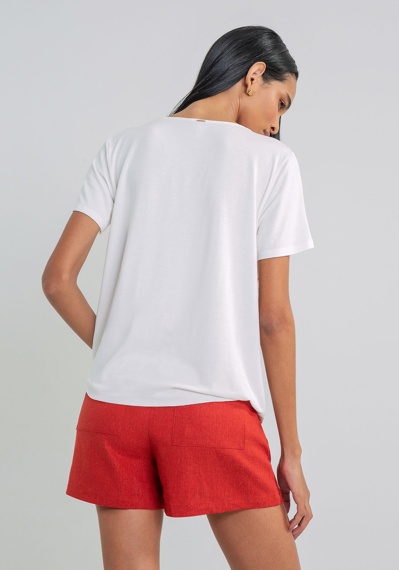 Blusa Estampada Recorte V, , large.