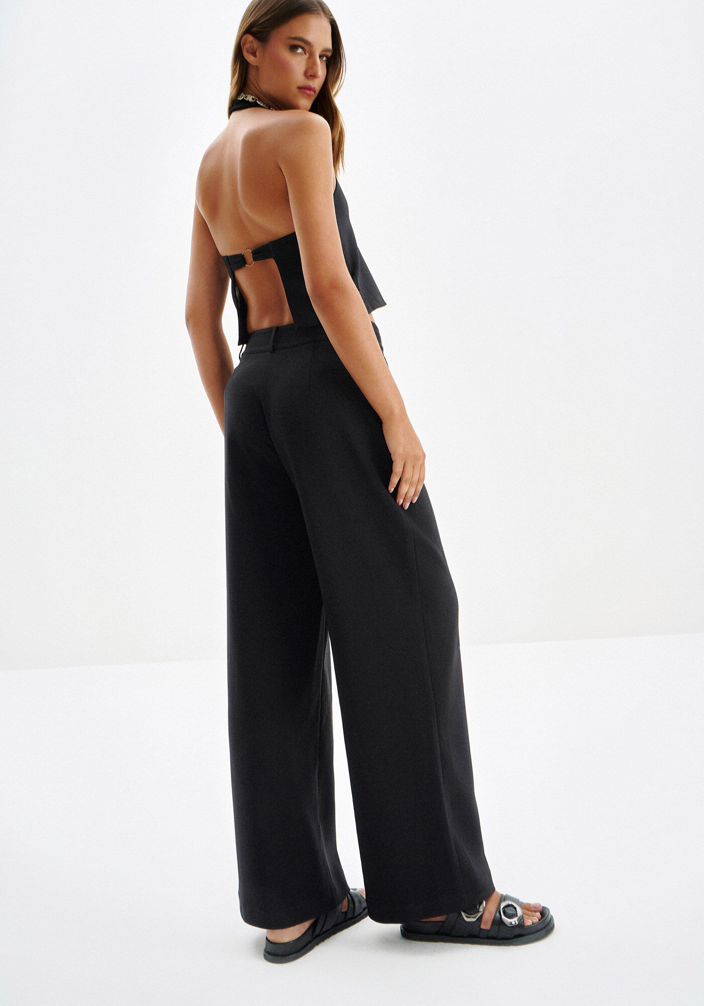 Cal&ccedil;a Reta Alfaiataria com Cintura M&eacute;dia, , large.