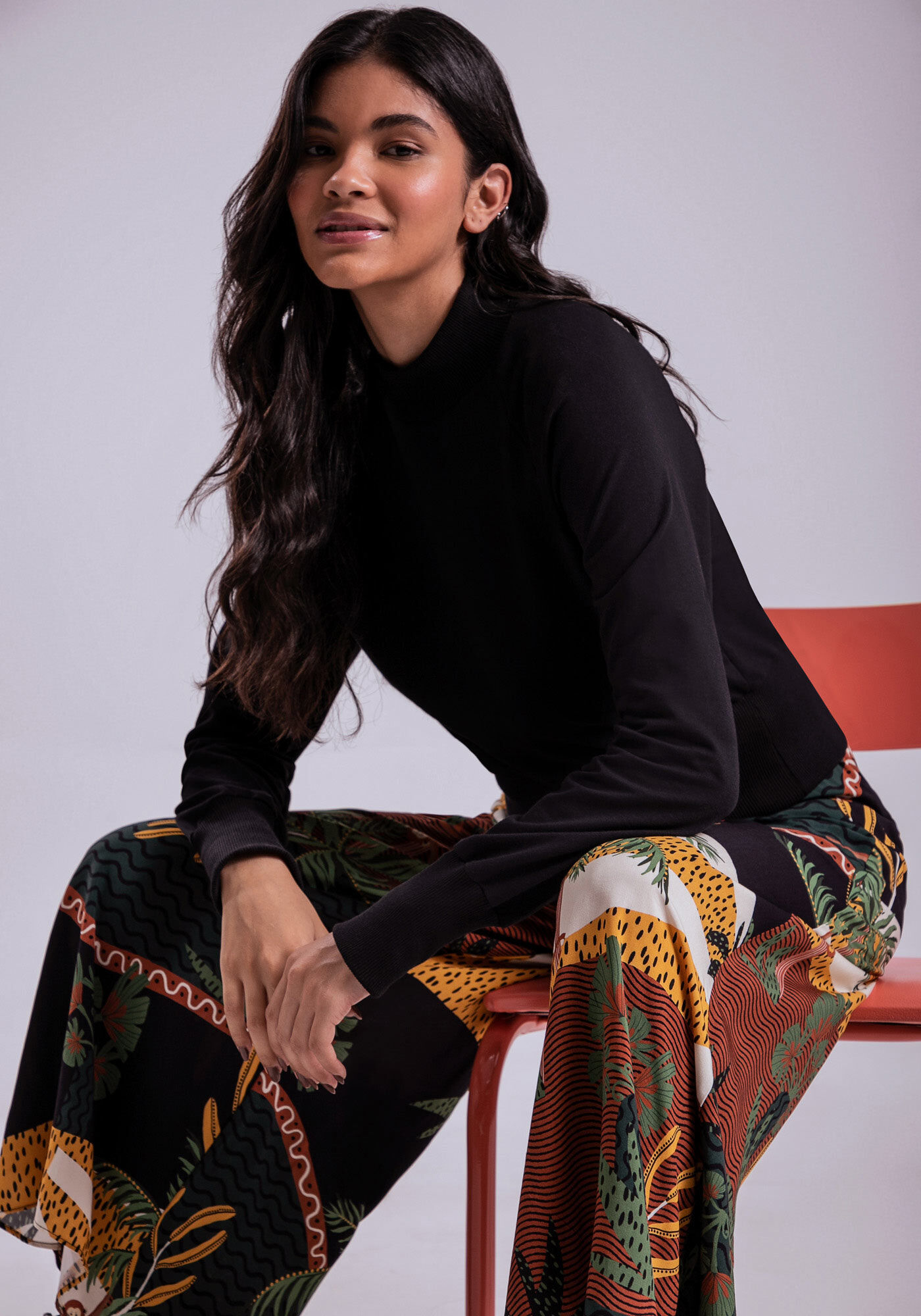 Cal&ccedil;a Pantacourt Viscose Estampada, , large.