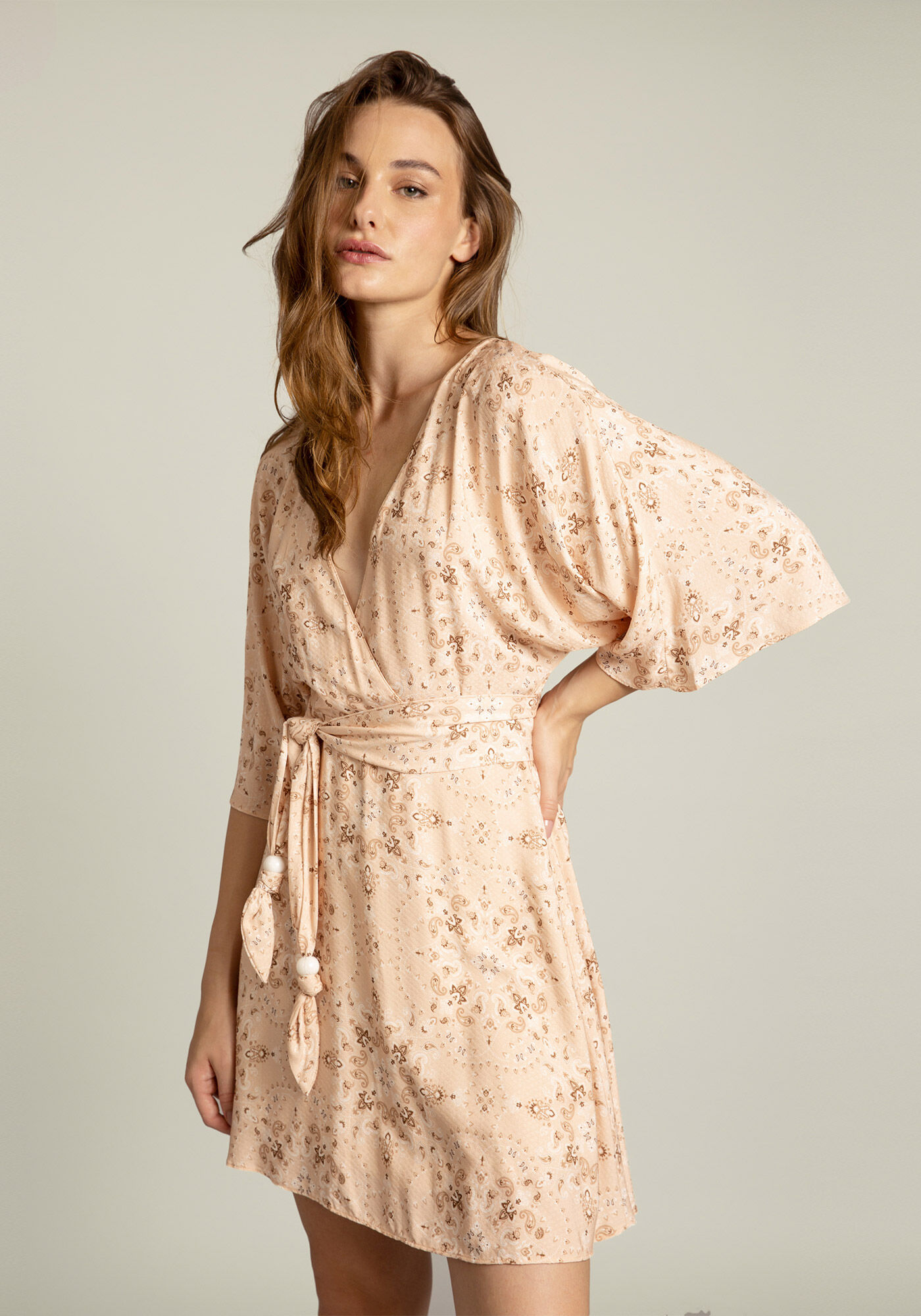 Vestido com Cinto Estampa, , large.