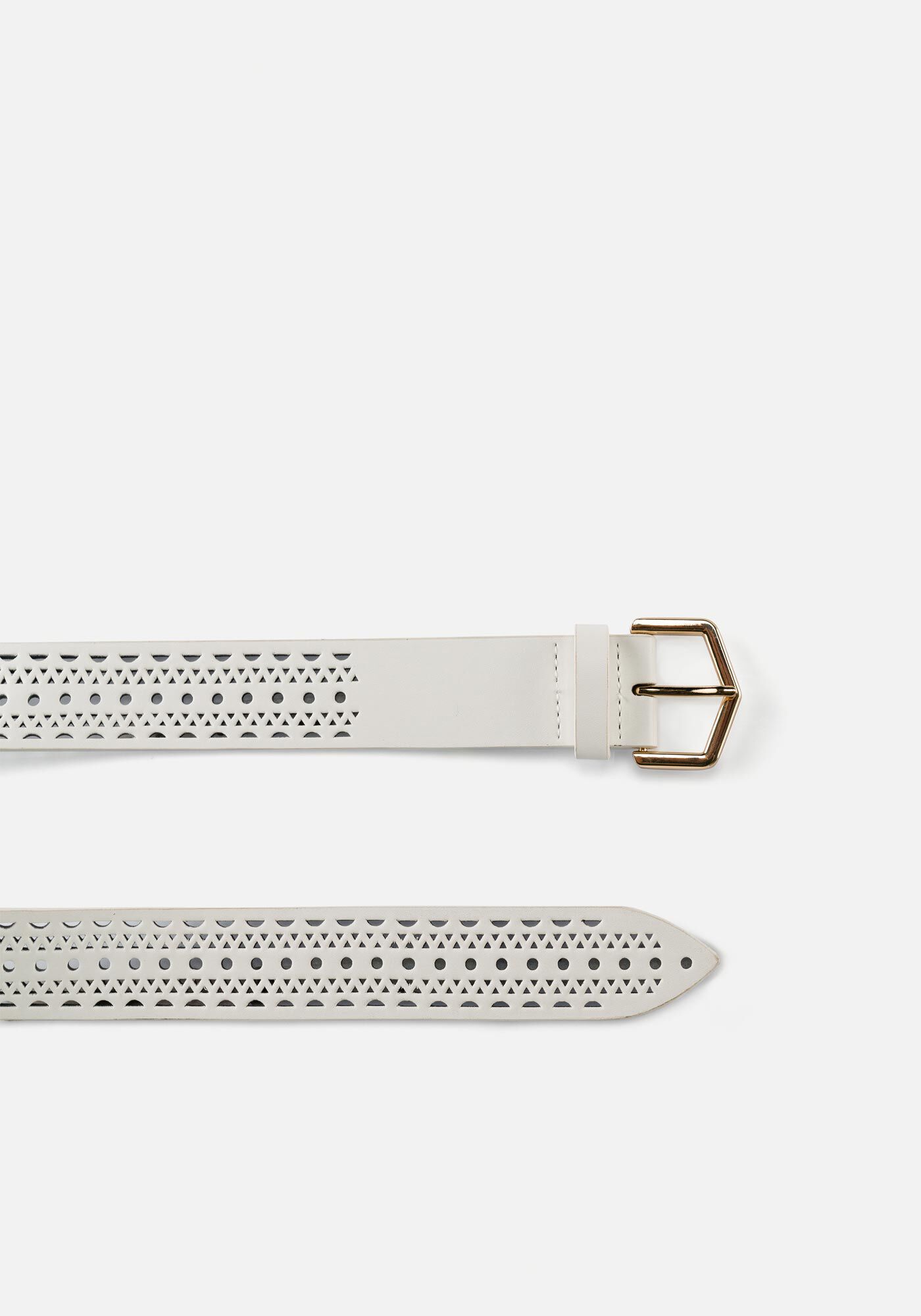 Cinto De Cintura Vazado Com Fivela, BRANCO, large.