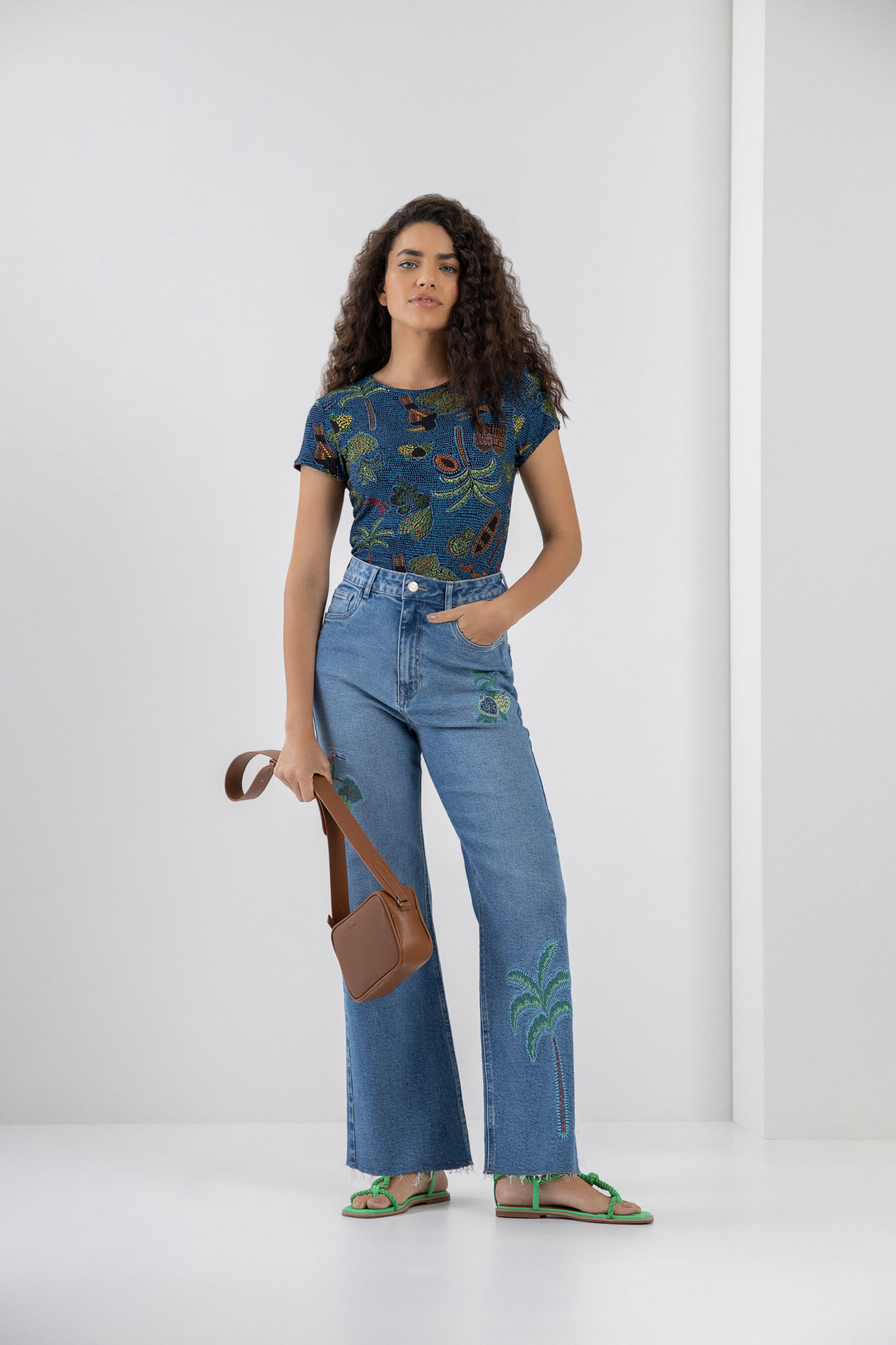 Blusa Manga Curta Canelada Estampada, . Blusa Manga Curta Canelada Estampada, , large.