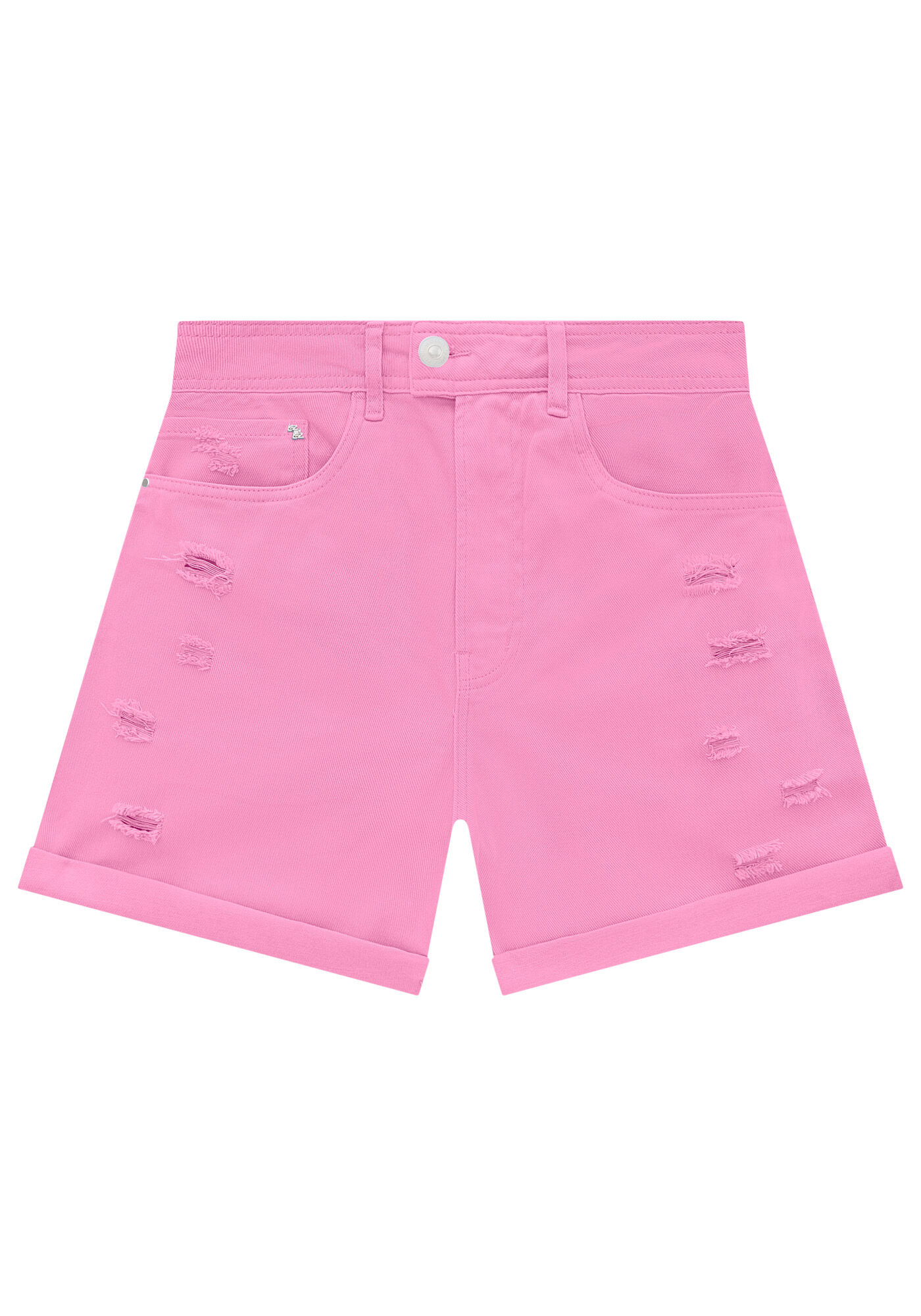 Shorts Sarja Mom com Cintura Super Alta, , large.