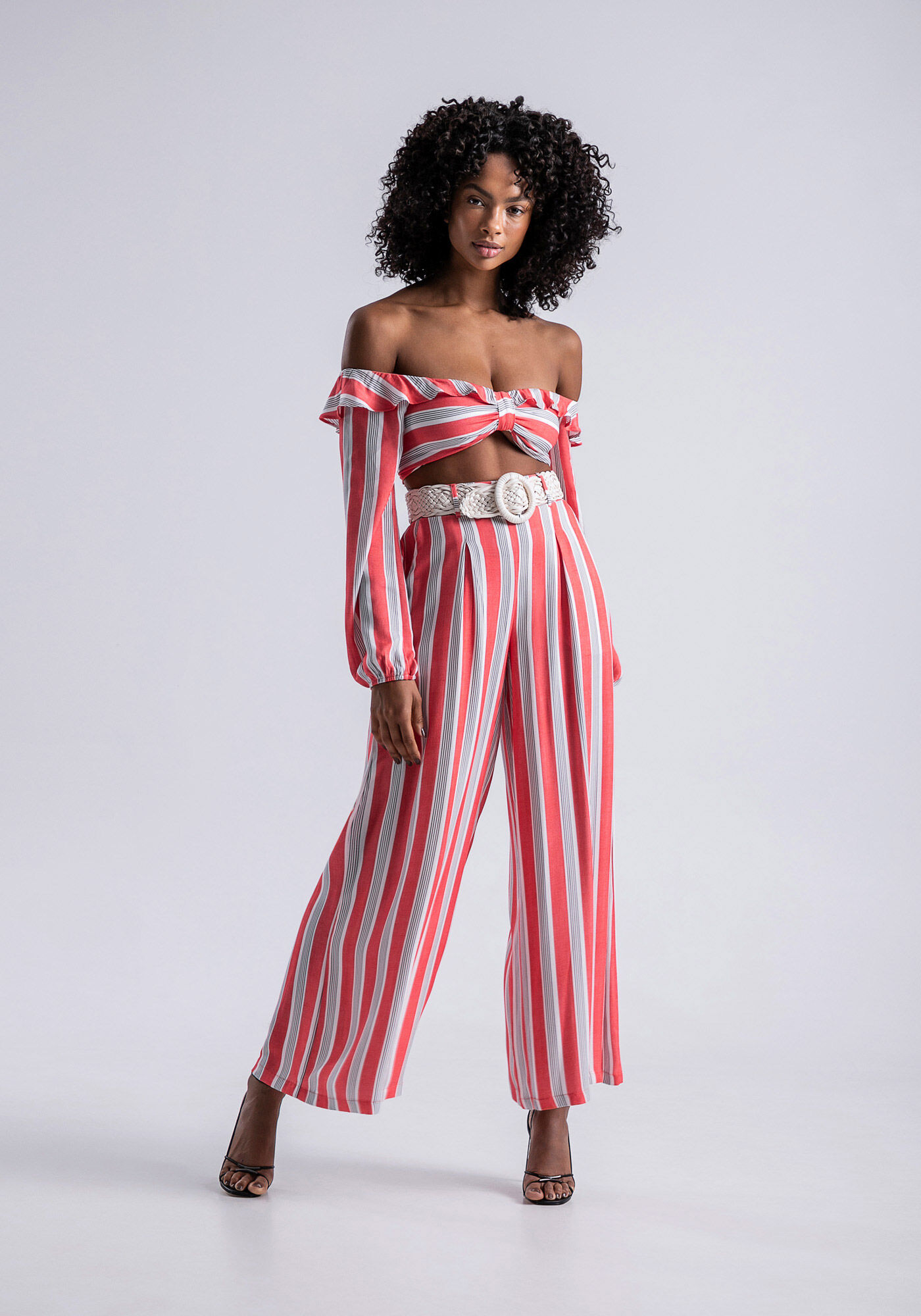 Blusa Ombro a Ombro Cropped com Babado, URUCUM, large.