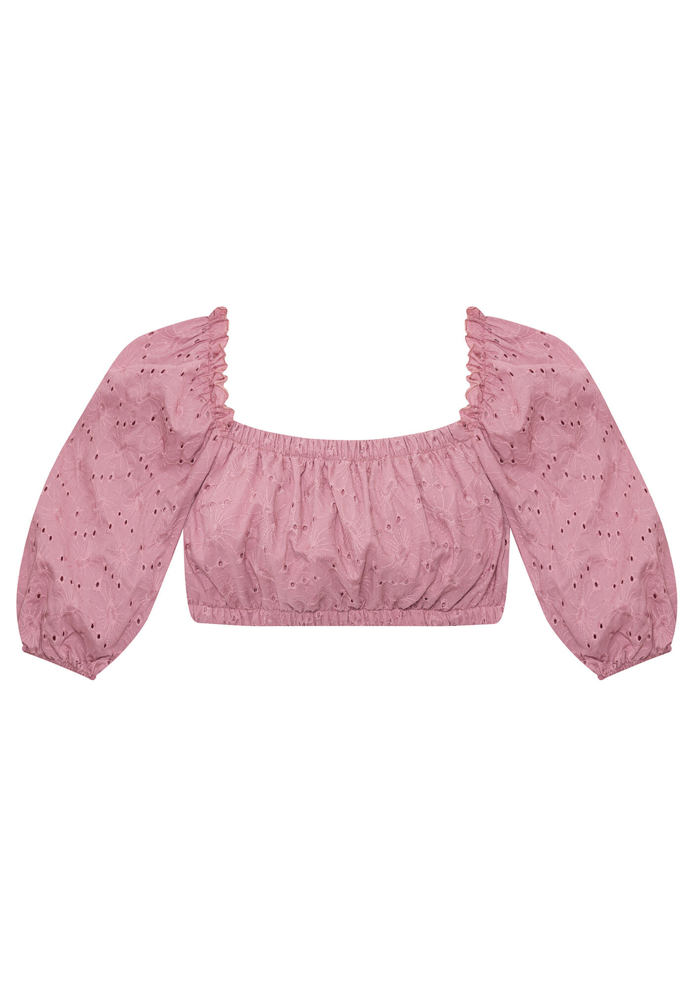 Blusa Tecido Laise Flores Cropped, , large.