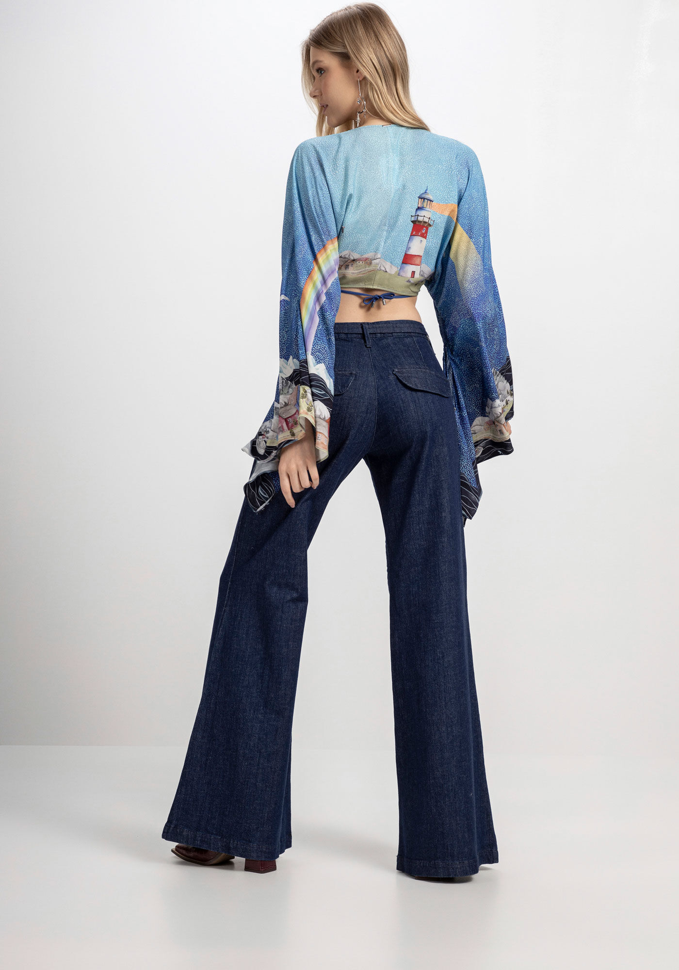 Blusa Estampada em Viscose com Manga 3/4, , large.