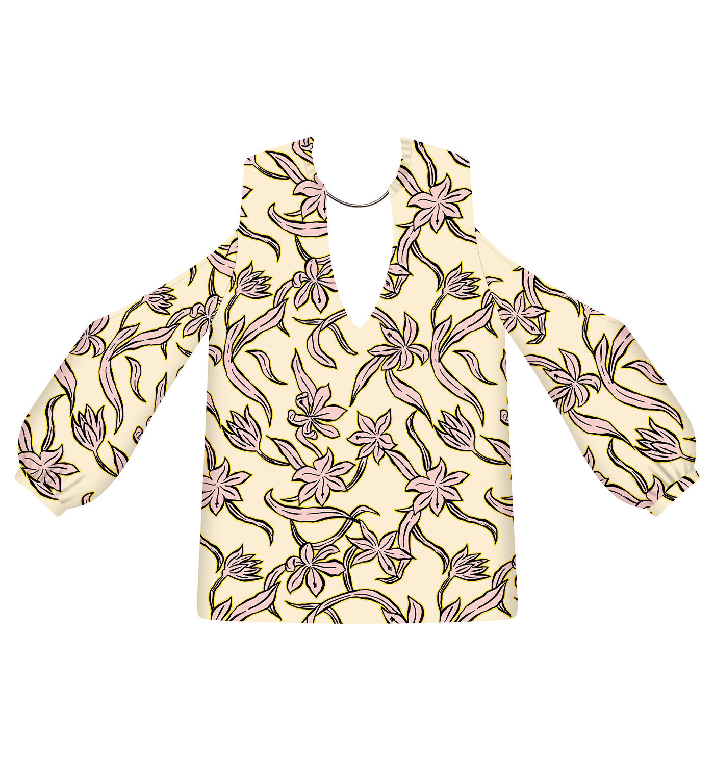 Blusa com Colar Estampa, , large.