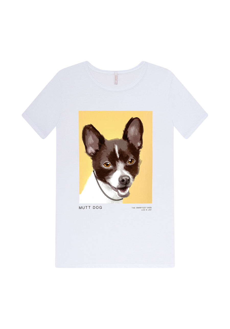 T-shirt Estampada Mutt Dog, BEGE, large.