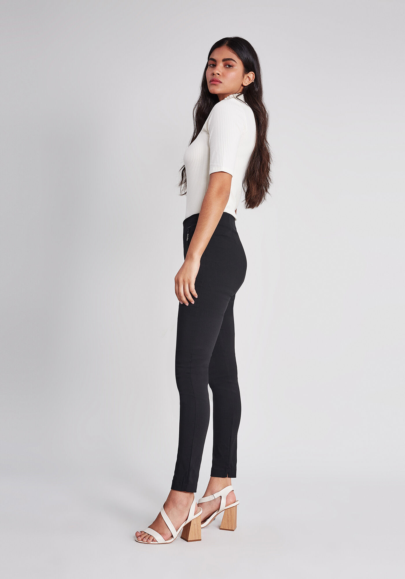 Cal&ccedil;a Skinny Detalhe Z&iacute;per, PRETO, large.