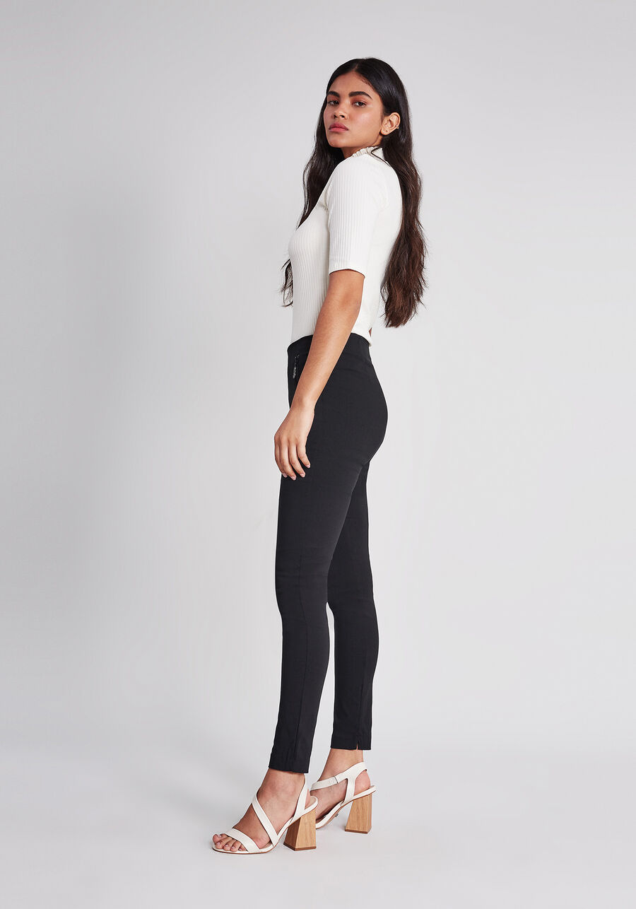 Calça Skinny Detalhe Zíper, PRETO. Calça Skinny Detalhe Zíper, PRETO, large.