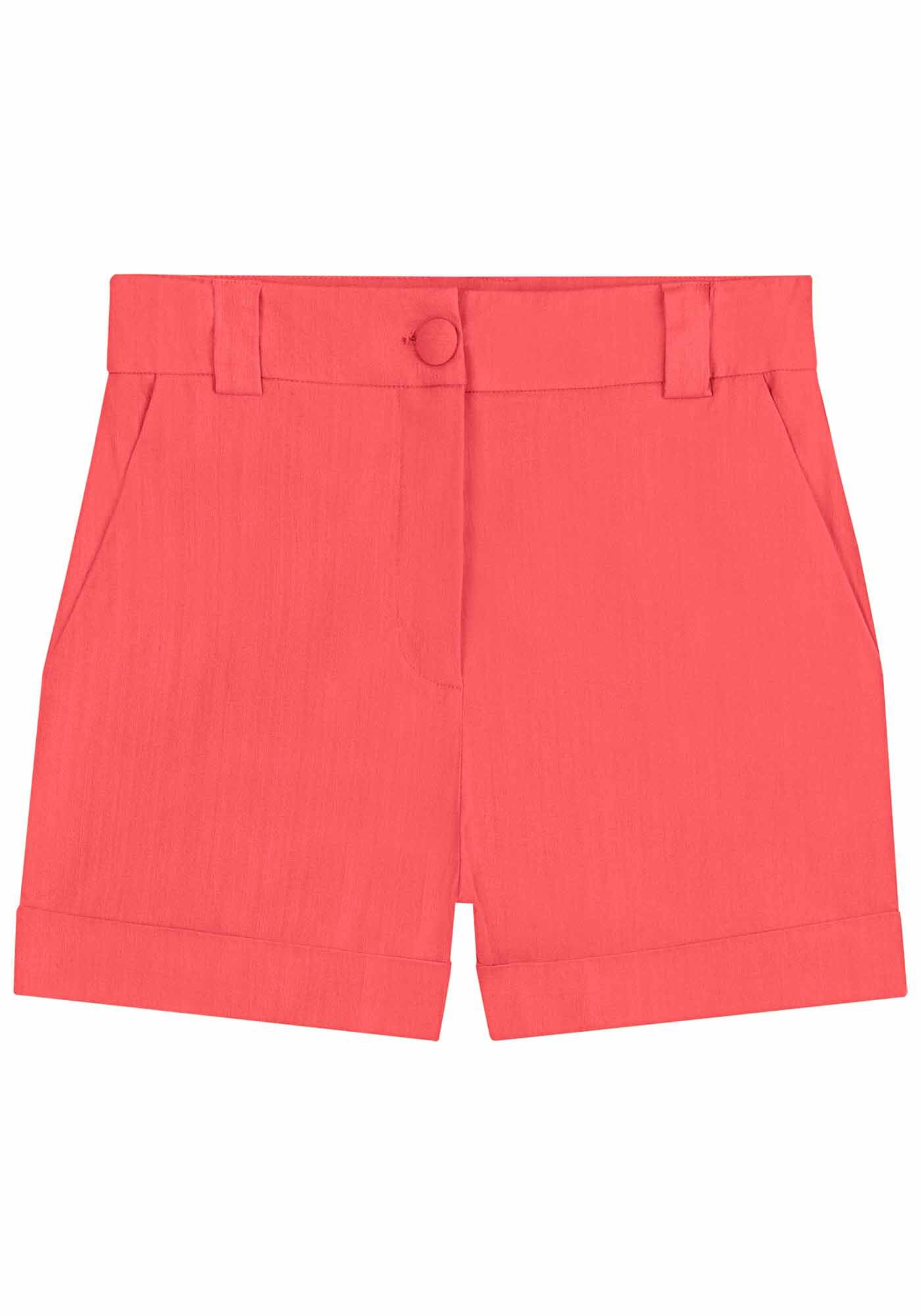 Shorts Alfaiataria em Linho com Cintura M&eacute;dia, , large.