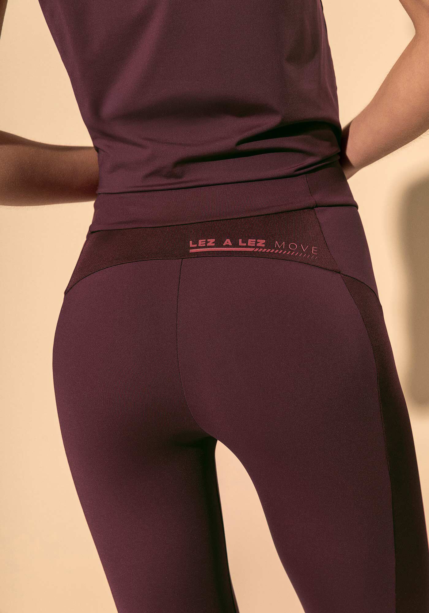 Cal&ccedil;a Legging De Cintura Alta Move Com Recorte E Prote&ccedil;&atilde;o UV, BORDO, large.