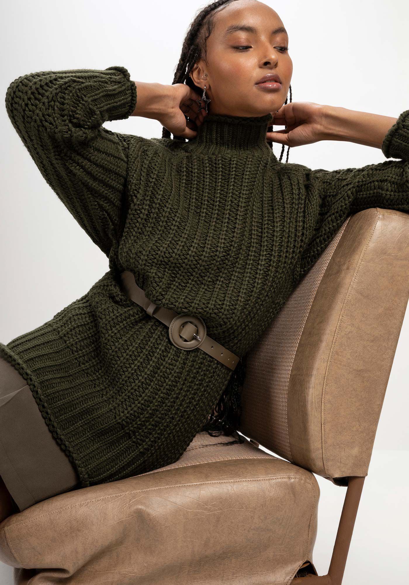 Cinto de Cintura com Detalhe Tress&ecirc;, VERDE TURFA, large.