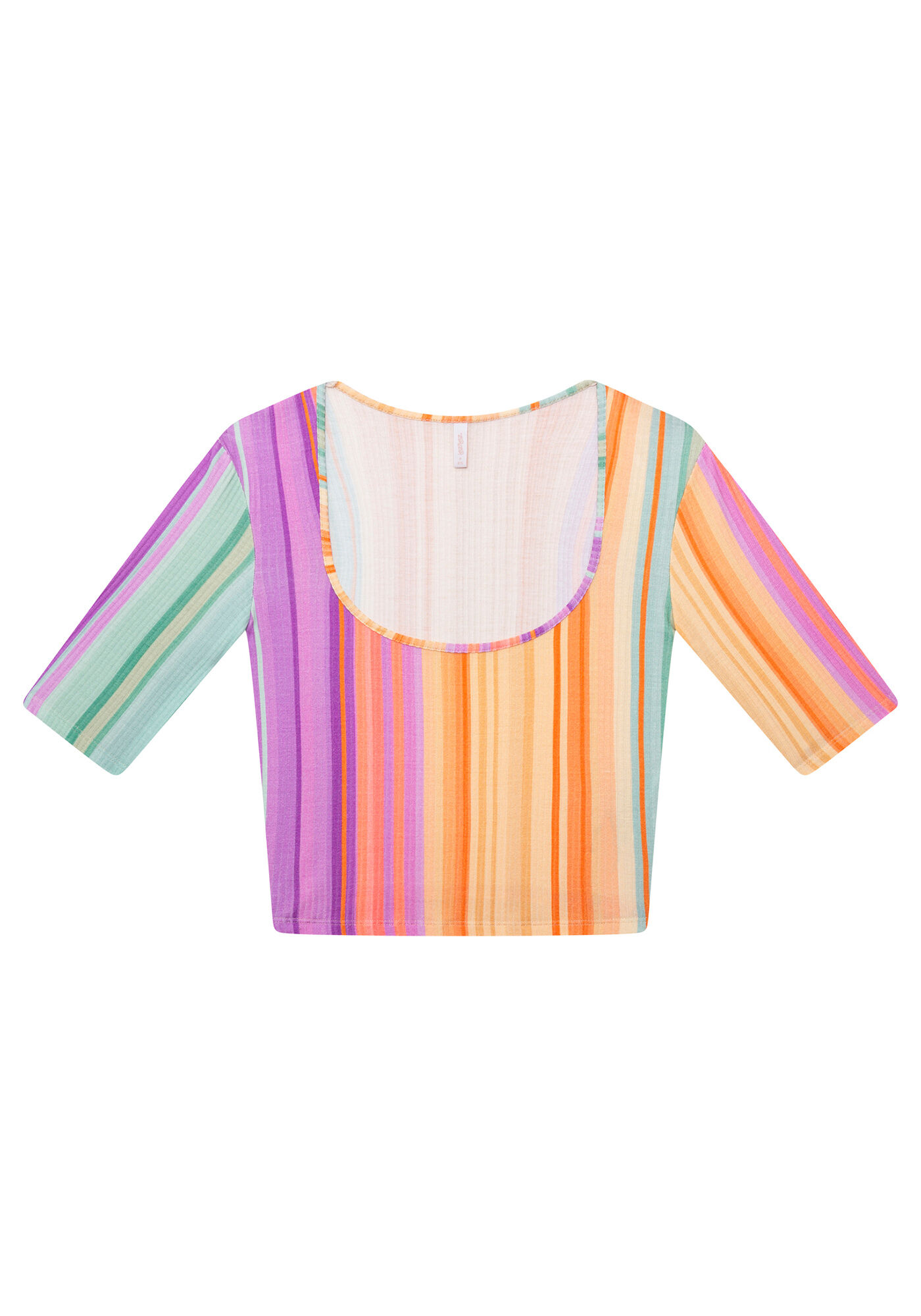 Blusa Cropped Decote U Estampa, , large.