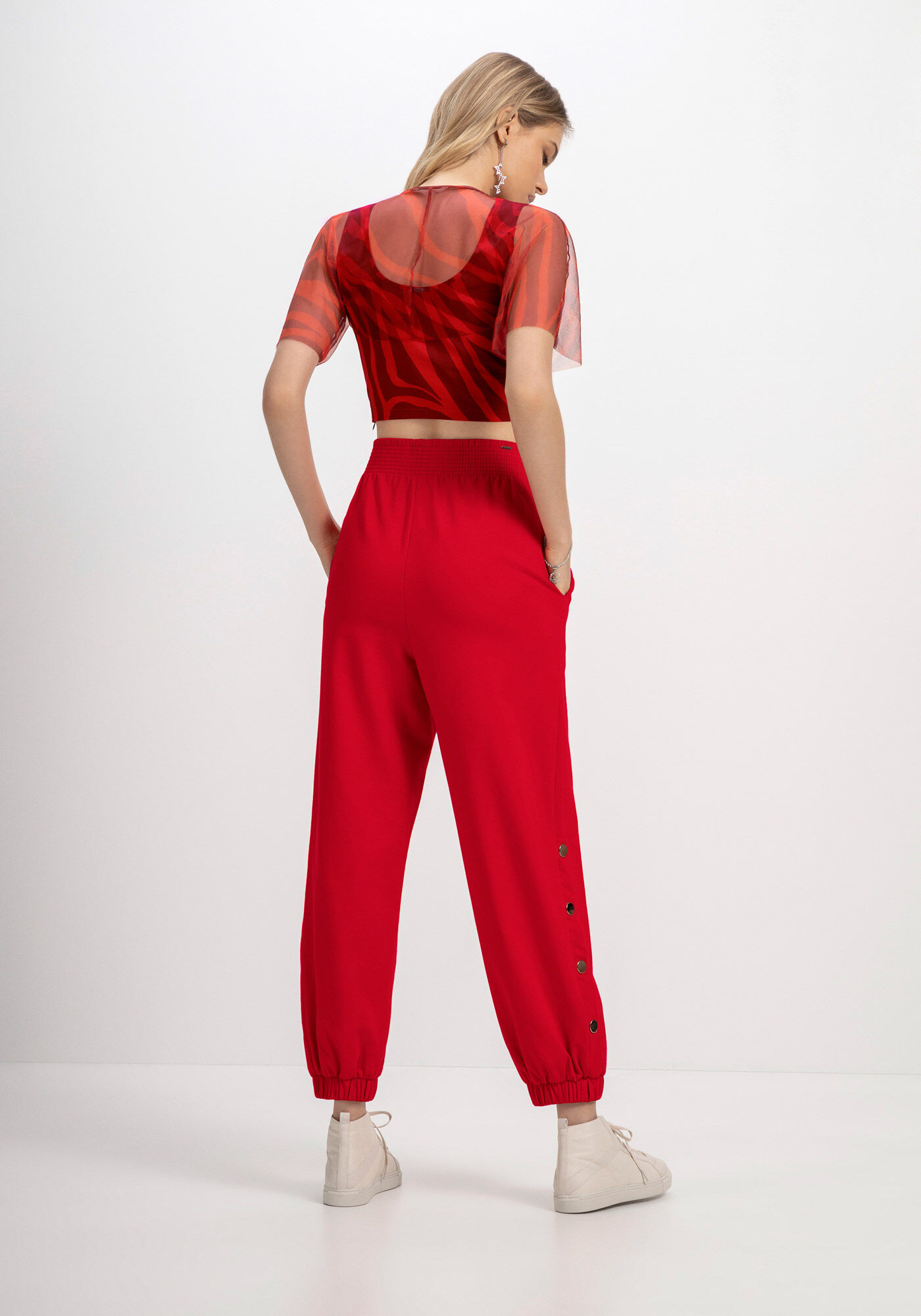 Cal&ccedil;a Jogging com Bot&otilde;es Laterais, , large.