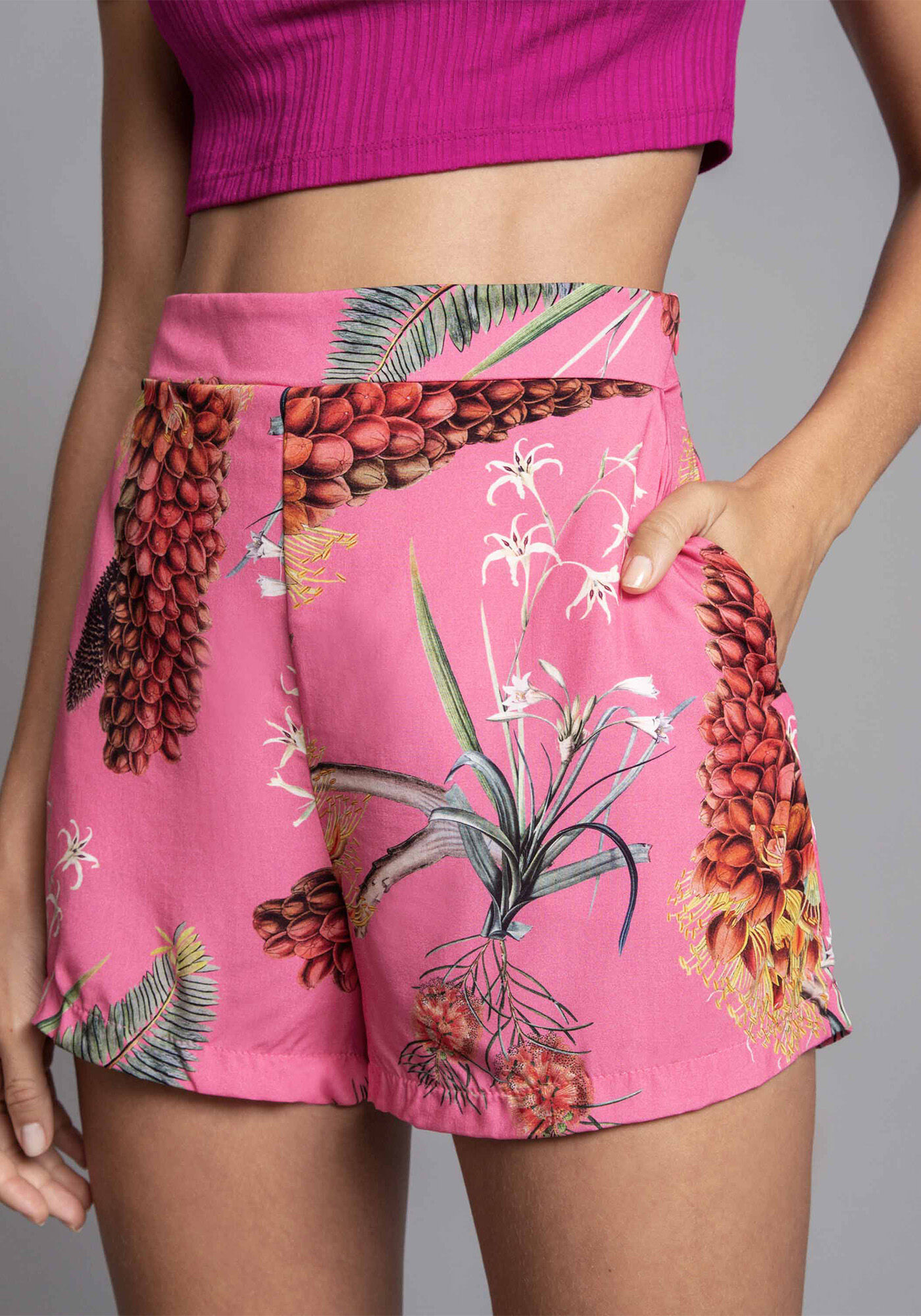 Shorts Cintura Alta Estampa Vivid, , large.