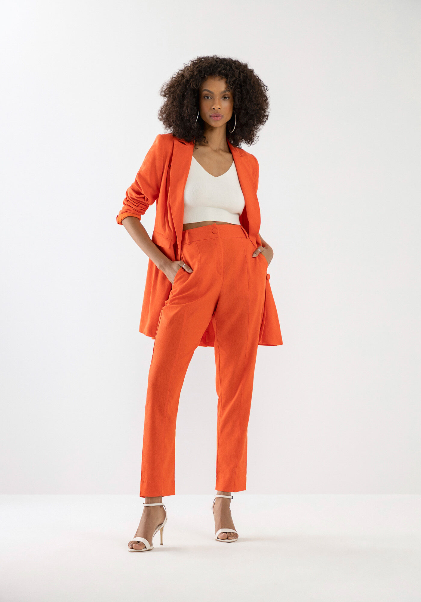 Cal&ccedil;a Carrot em Linho com Cintura Alta, , large.