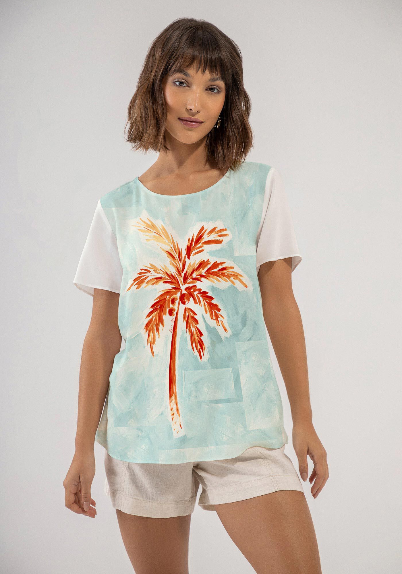 T-shirt em Tecido Poly Marocain, , large.