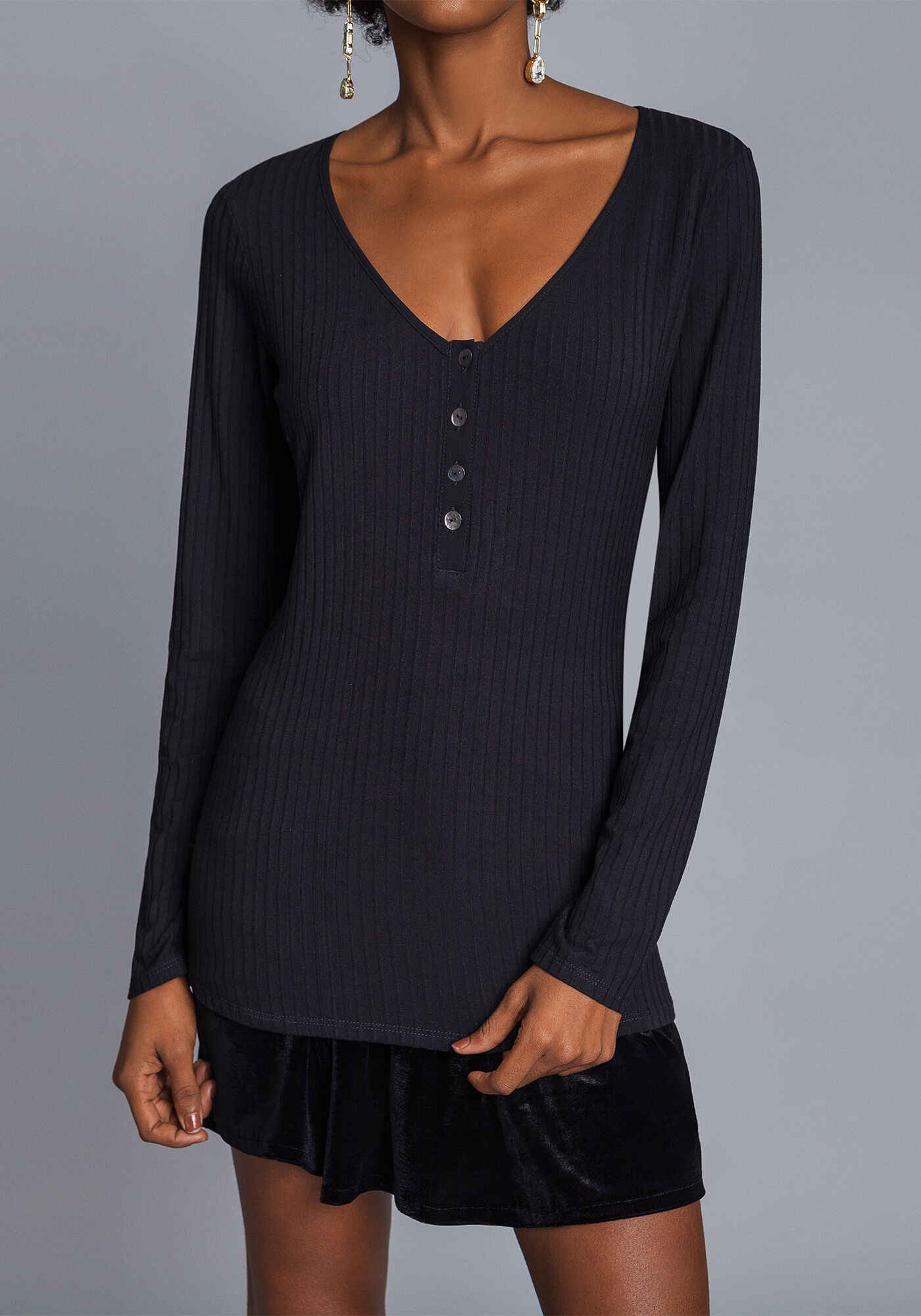 Blusa Manga Longa Bot&otilde;es, , large.