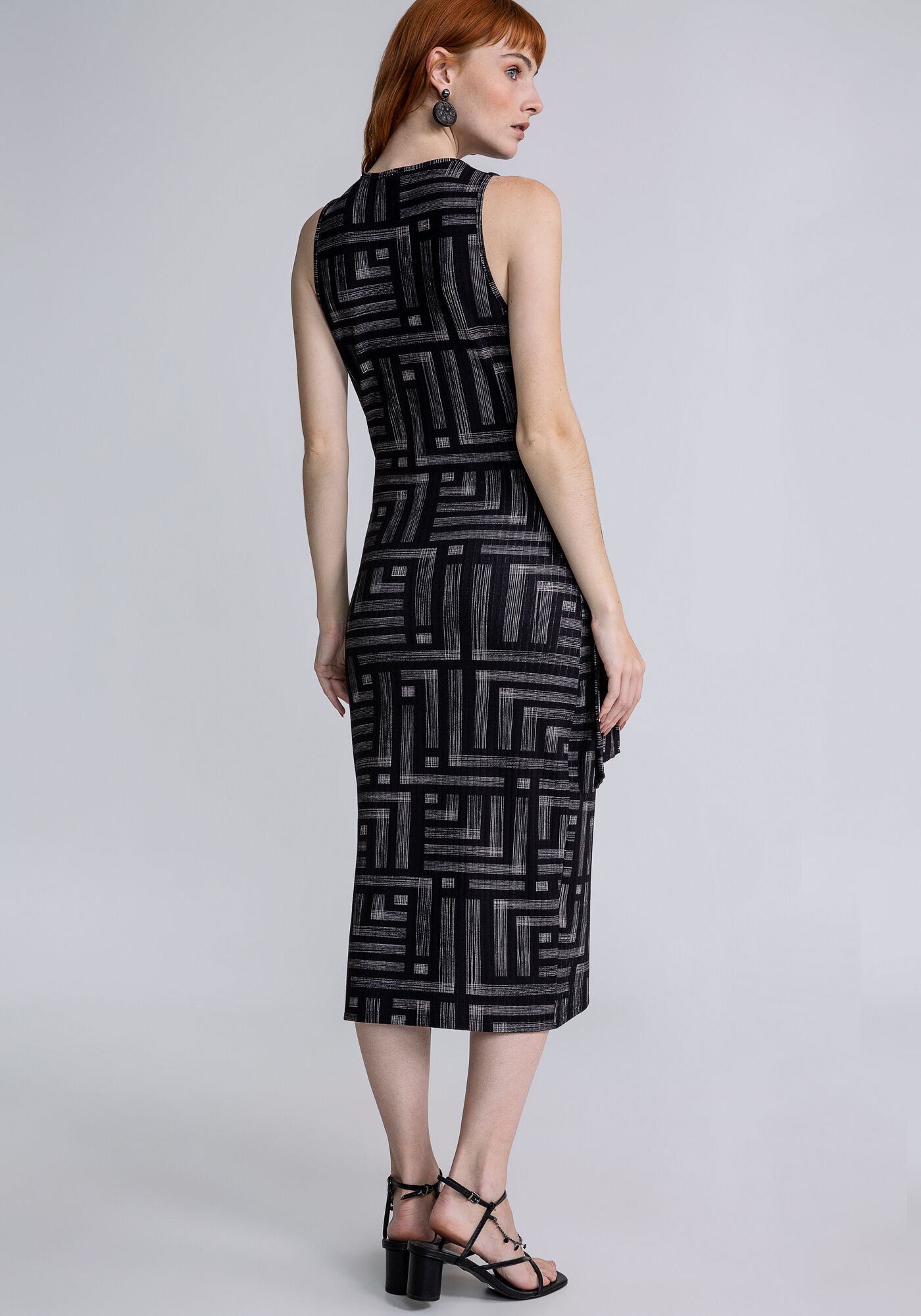 Vestido midi shop estampado justo