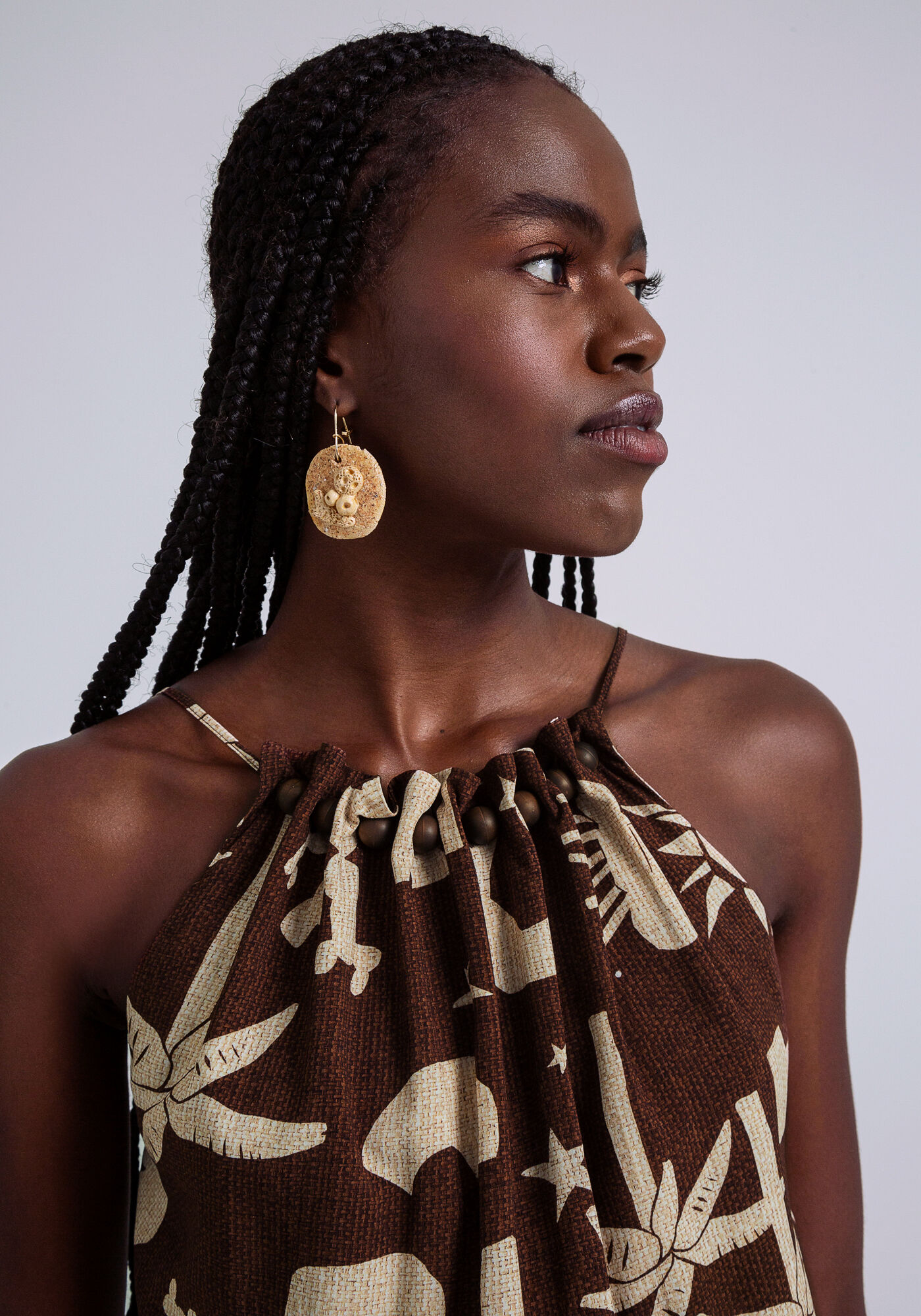 Vestido Midi em Viscose com Detalhe Decote, CATIMBAU, large.