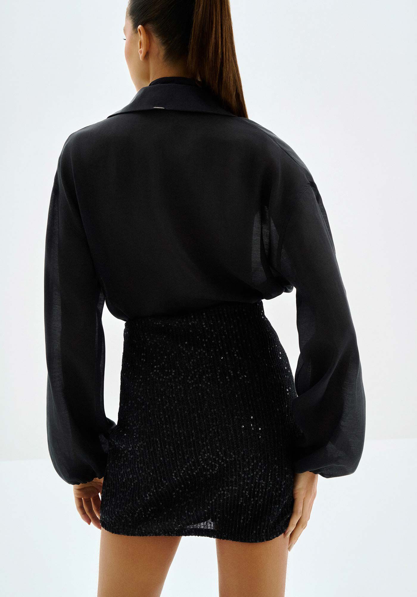 Saia Cintura Alta em Paet&ecirc;s, , large.