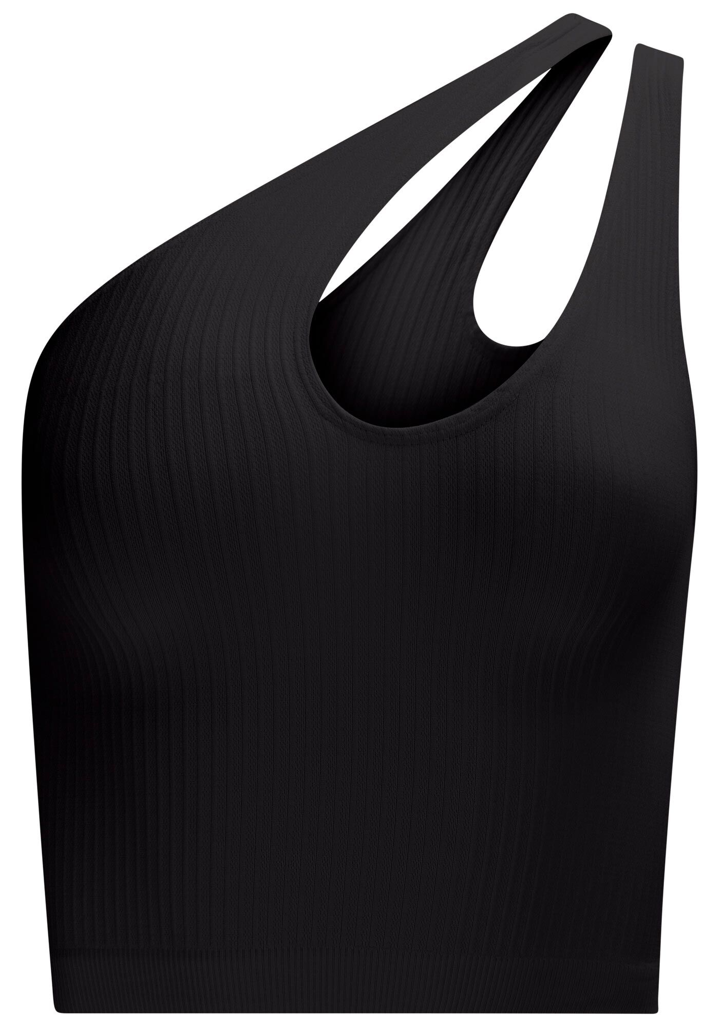 Blusa Cropped Seamless Um Ombro S&oacute; com Cut, , large.