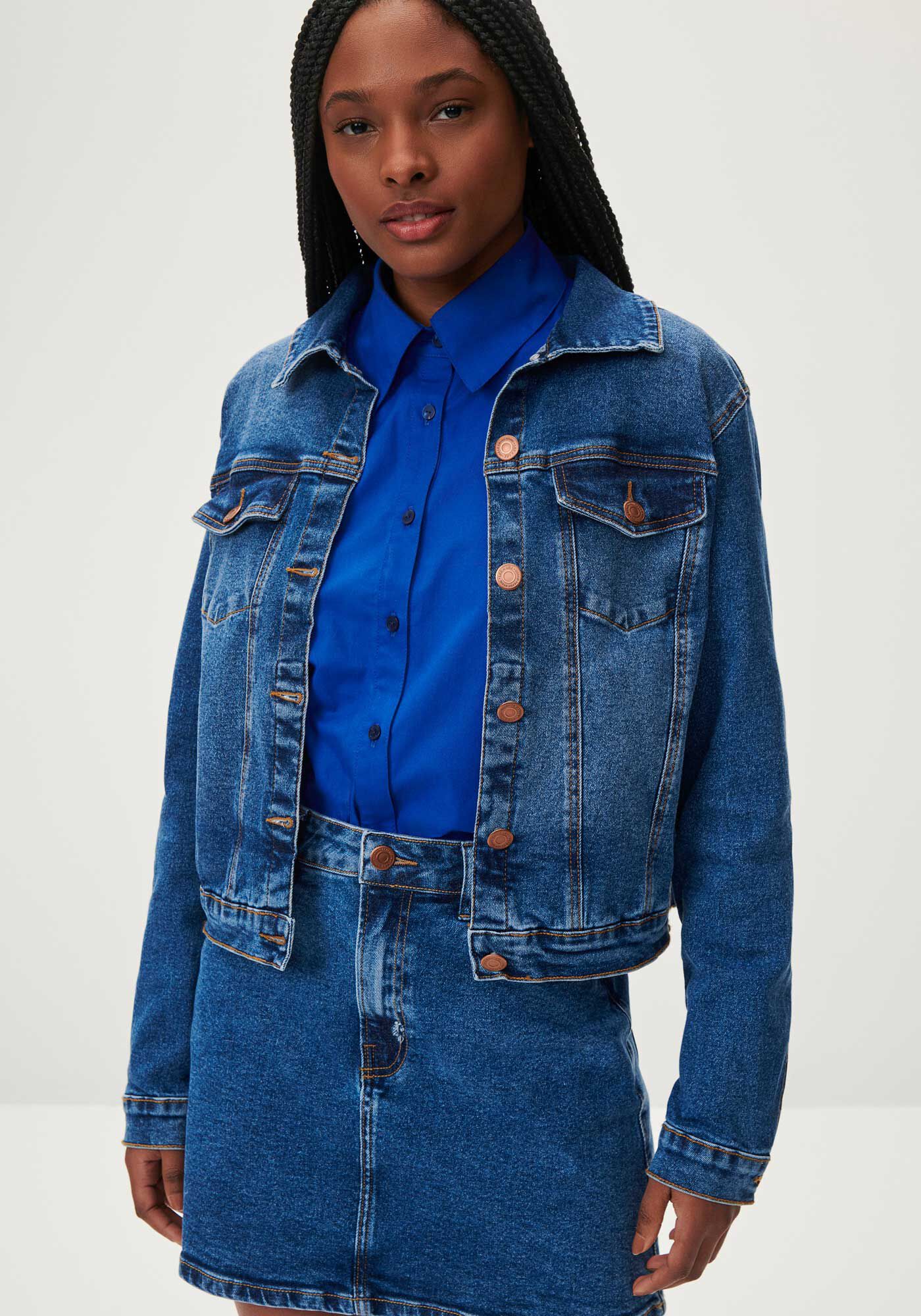 Jaqueta jeans com elastano top