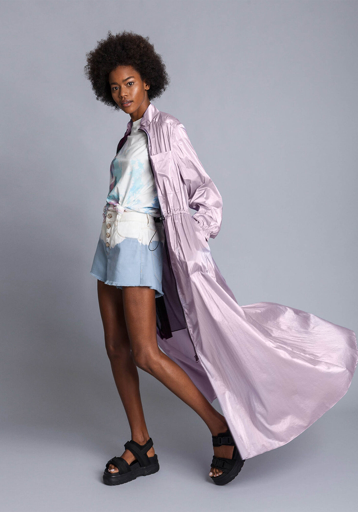 Vestido M&iacute;di Nylon Metalizado, , large.