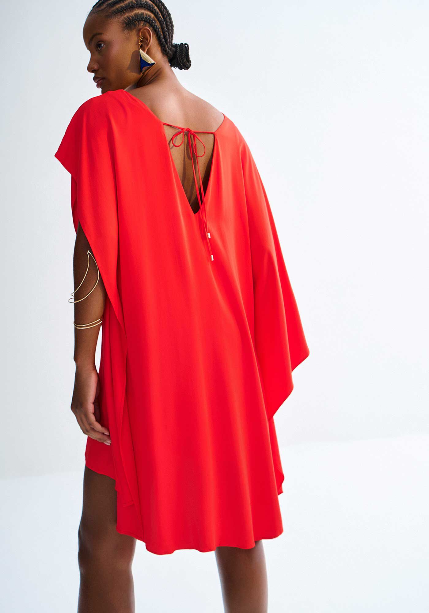 Vestido Curto Amplo Assim&eacute;trico, , large.