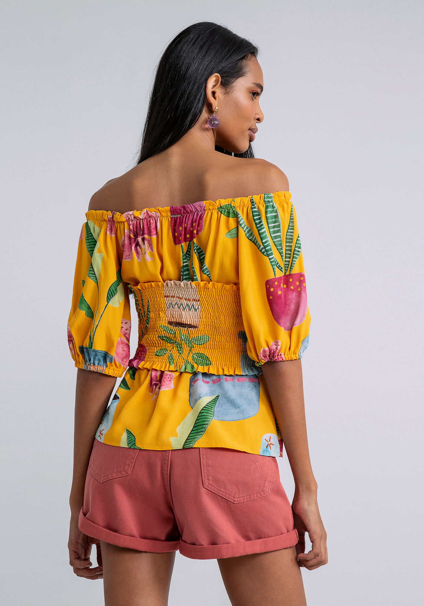 Blusa Ombro a Ombro com Top Faixa, , large.