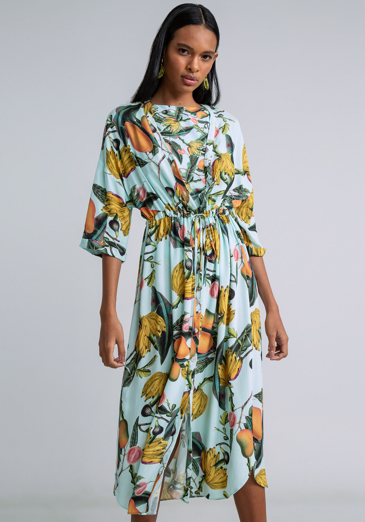 Vestido Midi Sa&iacute;da de Praia Estampa, BEM ESTAR, large.