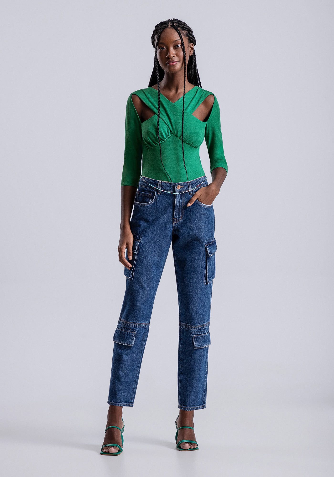 Body Manga 3/4 com Transpasse no Busto, , large.