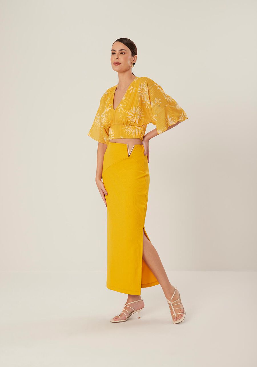 Blusa Cropped Manga 3/4 Estampada, . Blusa Cropped Manga 3/4 Estampada, , large.