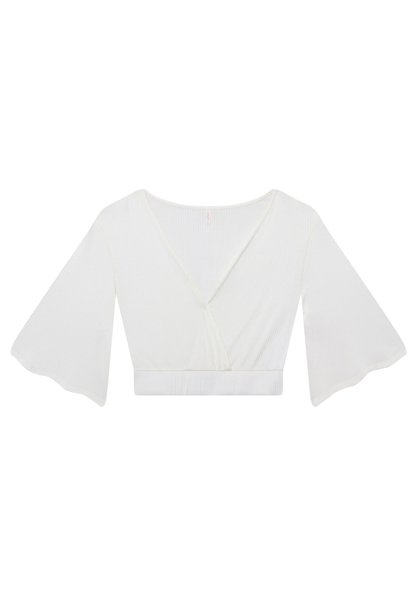 Blusa Cropped Manga Sino, , large.