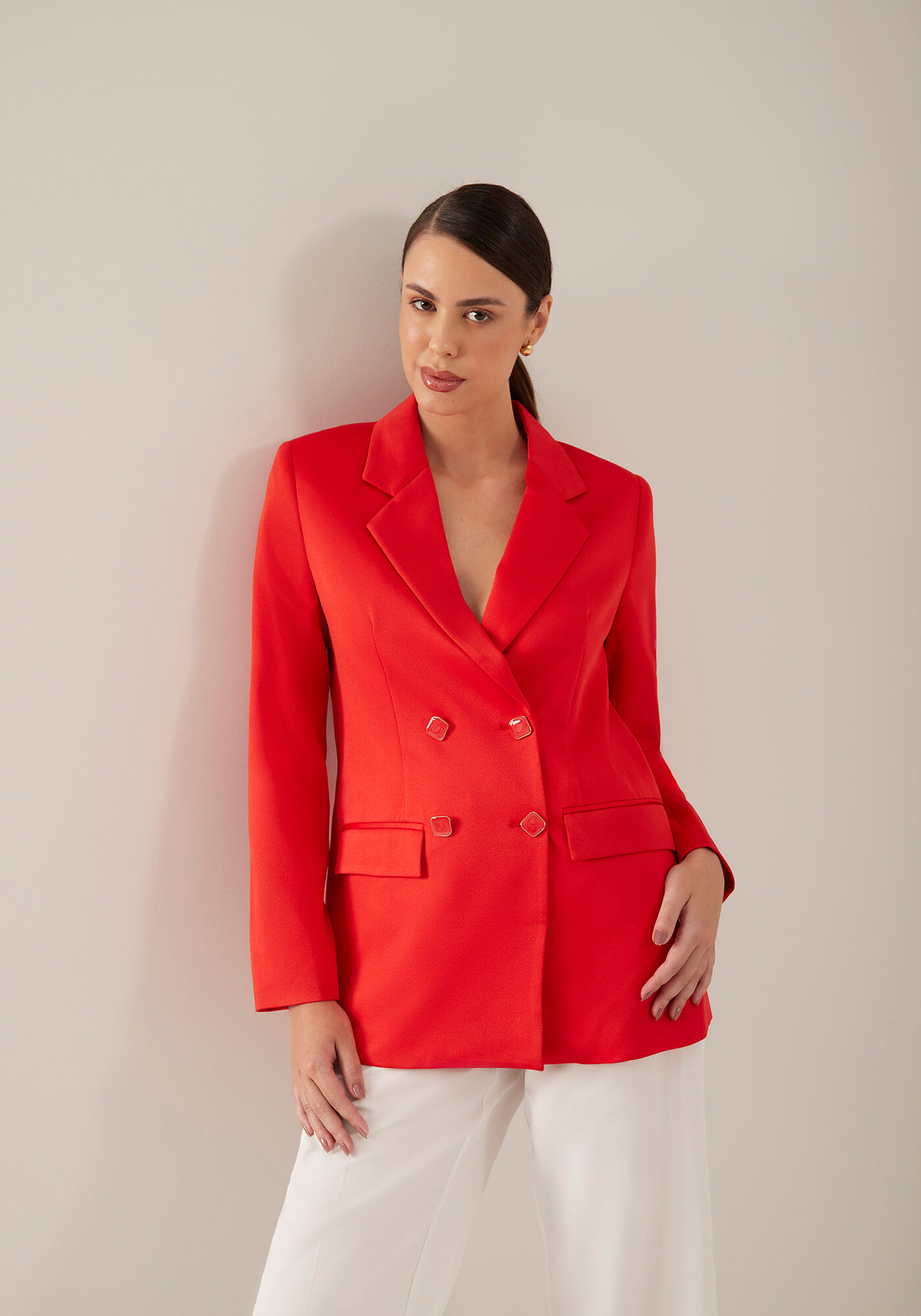 Blazer Alfaiataria Oversized com Abotoamento Duplo, , large.
