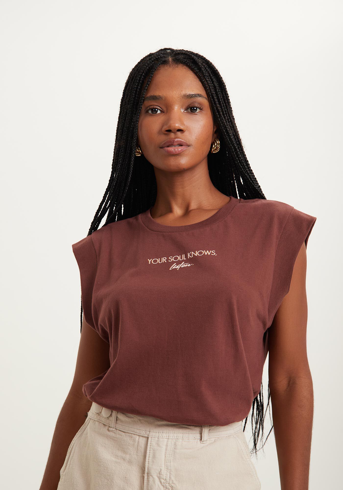 Blusa De algod&atilde;o Com Gola Canelada E Estampa Local, , large.