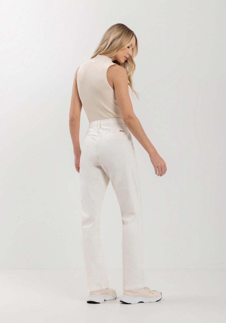 Calça Slim Cropped Com Cintura Alta Em Sarja Com Elastano, . Calça Slim Cropped Com Cintura Alta Em Sarja Com Elastano, , large.