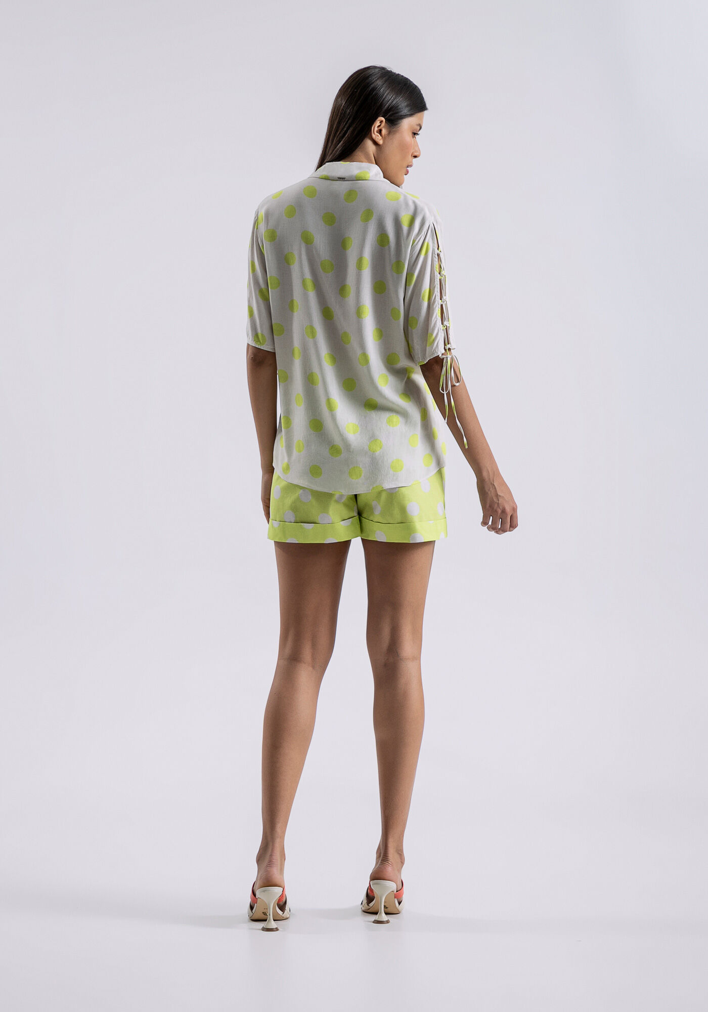 Camisa Manga Curta Viscose com Lace Up, , large.